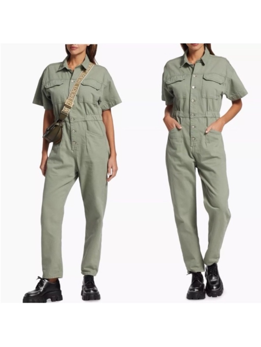 We The Free Kids Short-Sleeve Utility One-Piece - Sage Green